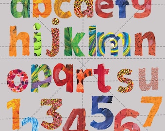Very Hungry Caterpillar Alphabet & Numbers PNG (Digital File)