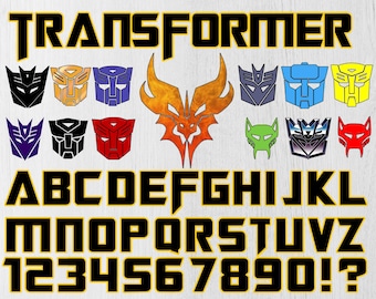 Paquete PNG de robot: Fuentes, alfabeto, números y diseños de cumpleaños (descarga digital)