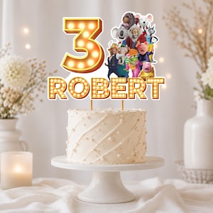 Set per feste di compleanno Sing 2: decorazione per torta, striscione, adesivi (solo file digitale, PNG/PDF)