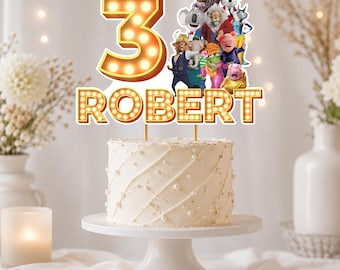 Sing 2 Birthday Party Set: Cake Topper, Banner, Stickers (Digital File Only, PNG/PDF)