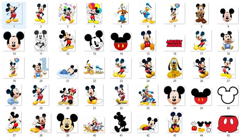 Paquete de imágenes PNG de Mickey Mouse: fuente, números, diseños de cumpleaños (archivo digital) imagen 5