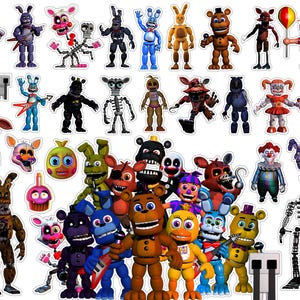 Pakiet PNG Five Nights at Freddy&#39;s: czcionka, alfabet i cyfry (pobieranie cyfrowe, 43 PNG + PDF)
