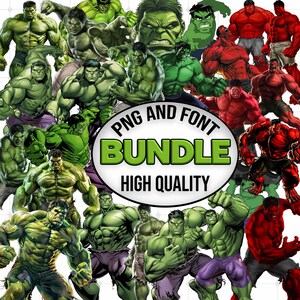 Hulk PNG Bundle: Font, Alphabet & Numbers (Digital Download, Personal Use Only)