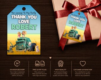 Trash Truck Birthday Thank You Card : Party Favor (Digital File)