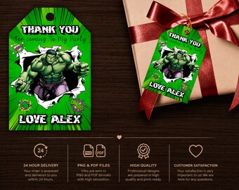 Hulk Birthday Thank You Card : Party Favor (Digital File)