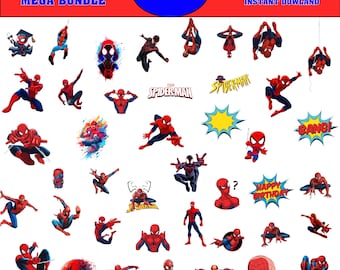 Spiderman Birthday PNG & SVG Stickers (Digital File)