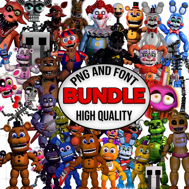 Pacchetto PNG di Five Nights at Freddy's: font, alfabeto, numeri (download digitale) immagine 1