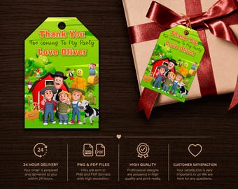 Zenon Farm Birthday Thank You Card : Party Favor (Digital File)