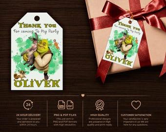 Shrek Birthday Thank You Card : Party Favor (Digital File)