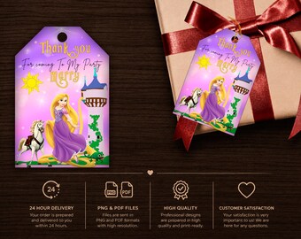 Rapunzel Birthday Thank You Card : Party Favor (Digital File)