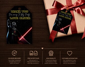 Star Wars Birthday Thank You Card : Party Favor (Digital File)