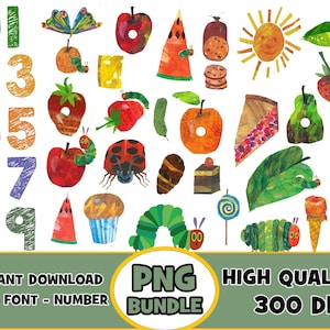 Sofortiger Download sehr hungrige Raupe PNG Bundle, sehr hungrige Raupe Clipart, sehr hungrige Raupe Aufkleber - nur digitale Datei -