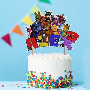 Five Nights at Freddy's Cake Topper & Stickers: Birthday Party Printables (Digital File Only)
