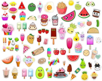 Kawaii Food Clipart: Birthday PNG Set (Digital File)