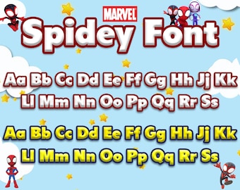 Spidey Alphabet Font PNG: Birthday Party Letters (Digital File Only)
