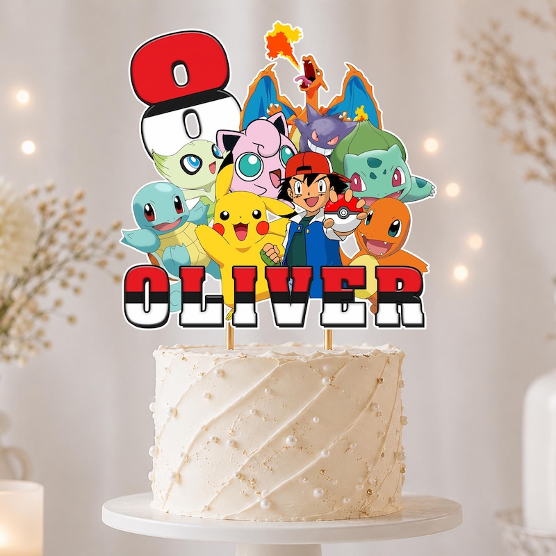 Cake Topper Add Background Pokemons Cake Topper Png - Etsy