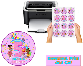 Personalized Birthday Sticker, Princess Theme (Digital File Only)