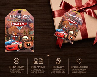 Cars Birthday Thank You Card : Party Favor (Digital File)