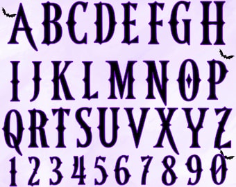 Addams Family Alphabet: PNG & PDF (Digital File)