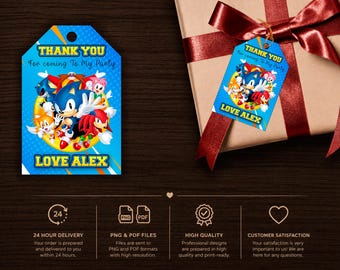 Sonic Birthday Thank You Card : Party Favor (Digital File)