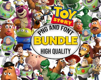 Toy Story PNG Clipart Bundle: Font, Alphabet, Numbers (Digital File)