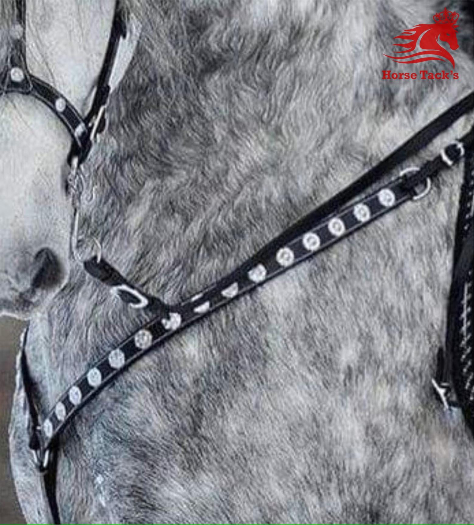 Bride De Cheval Fantaisie En Cuir Vachette – Ornements Dorés 24 Carats