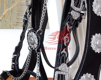 Fancy Custom Horse Bridle | Cowhide Leather with Silver Details | Baroque Equestrian Tack