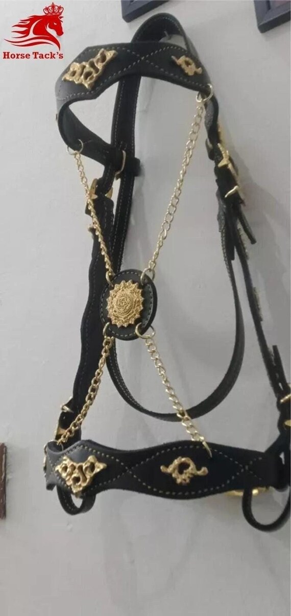 Bride Cheval Fantaisie Regalmet – Fait Main Cuir – Avec Rênes Libres Et Collier