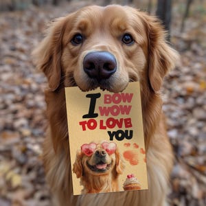 Karte von Hund | Karte Welpe zum selbst Ausdrucken für Kinder, Klassenzimmer, Schule | Niedliche lustige Geschenkkarte für Hundeliebhaber Hundemama und Papa