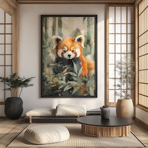 Red Panda Watercolor Painting Printable Wall Art, Red Panda Nursery Poster, Kids Room Decor, Wildlife Art Gift for Red Panda Lover