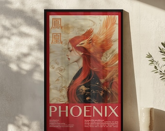Printable Wall Art for Home Decor | Phoenix Spirit Animal Printable Wall Poster | Phoenix Printable Wall Art | Trendy Home Decor