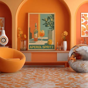 Vintage Cocktail Posters of Aperol Spritz | Espresso Martini Negroni Wall Art Set | Bar Decor, Kitchen Art & Retro Cocktail Recipe Prints