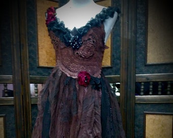 Shabby Chic Fairy Gypsy Gothic Dress School Formal Prom Bridal Wedding Victorian,Bohemian,gothic,Gypsy Dress boho Small-Medium