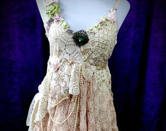 Shabby Chic Fairy Gypsy Gothic Dress School Formal Prom Bridal Wedding Victorian,Bohemian,gothic,Gypsy Dress boho Small-Medium