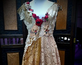Shabby Chic Fairy Dress School Formal Prom Victorian,Bohemian,gothic,Gypsy Dress boho Adjustable SMALL --3XL
