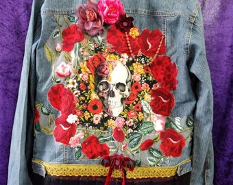 Upcycled Denim Vintage Jacket, Jacket, Plus Size Denim Jacket, Denim Jacket , decadencedivine, Bohemian Boho Gypsy