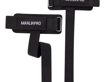 Cotton Weightlifting Straps, Padded Wrist Wraps for Deadlift Powerlifting Bodybuilding, Gym Bar Straps for Grip Strength, Gift for Him Her