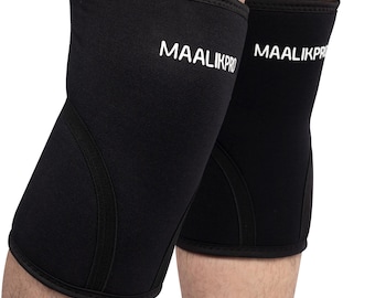 MaalikPro 7mm Neoprene Knee Sleeves – Weightlifting, Powerlifting, Squats Support (Pair)
