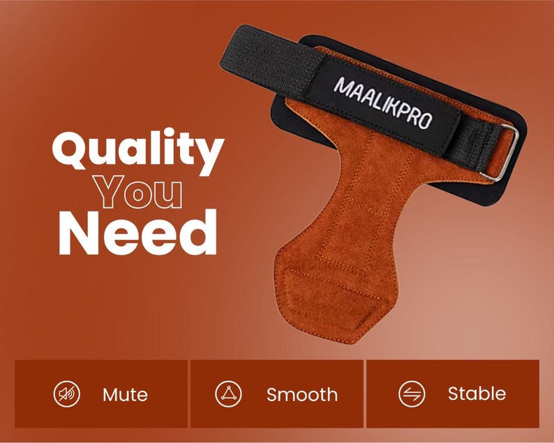 Leather Weightlifting Grip Straps | Powerlifting Hand Support grips (pair) image 2