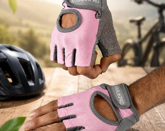 Guantes de ciclismo sin dedos, guantes de bicicleta acolchados con gel para hombres y mujeres, guantes transpirables antideslizantes de medio dedo para MTB, ciclismo de carretera y gimnasio (par)