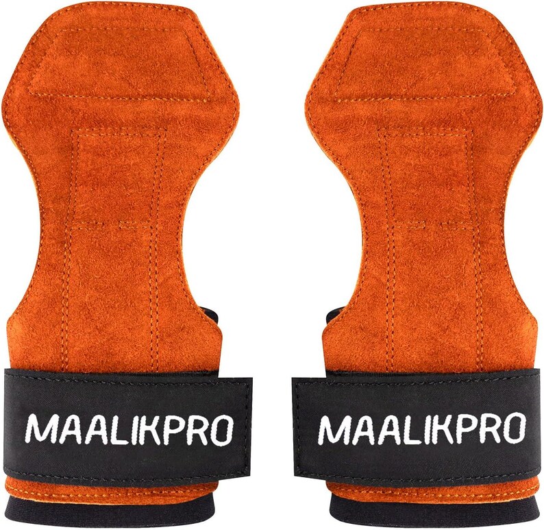 Leather Weightlifting Grip Straps | Powerlifting Hand Support grips (pair) image 5