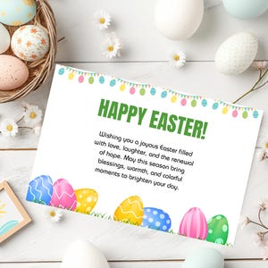 Printable Easter Card, Happy Easter Card, Digital Card, Instant Download, Easter Greeting Card, Easter Gift, DIY Easter Card