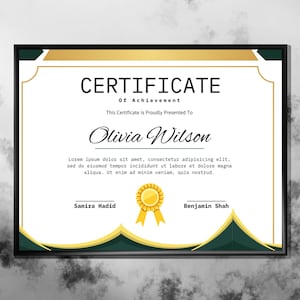 Modern Achievement Certificate Template, Editable Achievement Certificate, Digital Download, DIY Award Recognition, Canva Template, Award