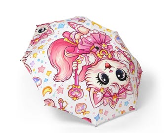 Kawaii Magical Cat Umbrella | Pink Sailor Moon Style Foldable Umbrella