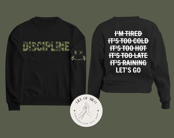 Discipline Gym Sweatshirt, Workout Fitness Motivation