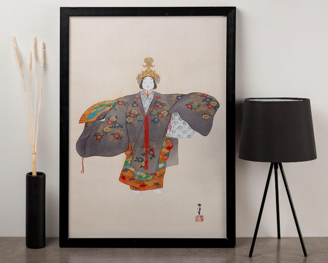 Traditional Japanese Geisha Art Print – Elegant Kimono Wall Decor - Etsy