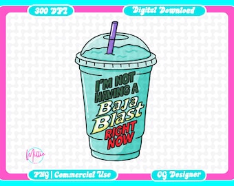 Baja Blast PNG: Stimmungsvolle Fast Food Tasse Kunst (Digitaler Download