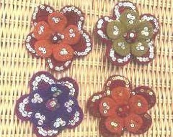 Handmade Felt Flower Brooch | Sequined Colorful Pin