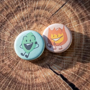 BFDI Firey and Leafy pin button set