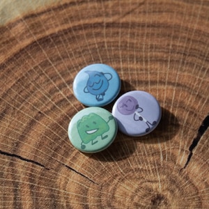 BFB Teardrop Lollipop and Gelatin pin button set